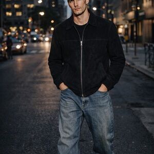 Roundtree & Yorke Black Suede Jacket